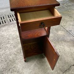 【リユースショップスパークル】電話台　No.101　木製　昭和レトロ　棚　格子　配送設置可能♪の画像