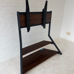 美品 高級 FITUEYES DESIGN 液晶 テレビスタンド 75-100インチ対応 テレビスタンド 壁寄せ 棚板付き の画像