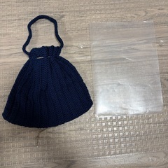巾着バック　
ネイビーの画像