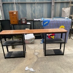 スチールラック二個と天板