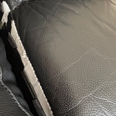 3人がけ電動ソファー　本革　黒の画像