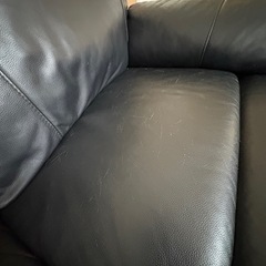 3人がけ電動ソファー　本革　黒の画像