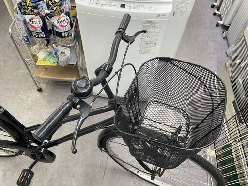 26インチ 自転車 黒 カゴ 鍵 スタンド付き ブラック 変速なし 札幌市手稲区