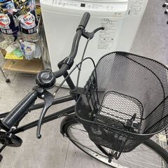 26インチ 自転車 黒 カゴ 鍵 スタンド付き ブラック 変速なし 札幌市手稲区の画像