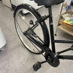 26インチ 自転車 黒 カゴ 鍵 スタンド付き ブラック 変速なし 札幌市手稲区の画像