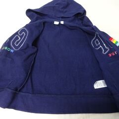 ( M-1021 )GAP ギャップ ジップアップ パーカー 子供 キッズ １３０ｃｍ ネイビー 中古の画像