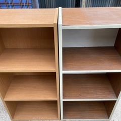 3段木製カラーボックス2個の画像