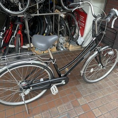 26インチ　内装３段変速　LEDオートライト　大きめのカゴ付き　パンクしにくいタイヤ　ブラックの画像