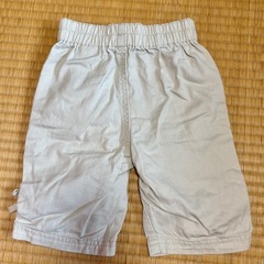 ロゴ刺繍 ハーフパンツ リボン 綿100 アイボリー　女の子 100の画像