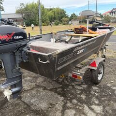 🚤アルミボート（エンジン付き）　　検査済み・すぐ使用可能！　トレーラー・エレキは付きません。の画像