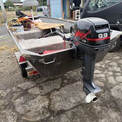 🚤アルミボート（エンジン付き）　　検査済み・すぐ使用可能！　トレーラー・エレキは付きません。の画像