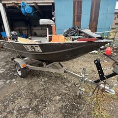 🚤アルミボート（エンジン付き）　　検査済み・すぐ使用可能！　トレーラー・エレキは付きません。の画像