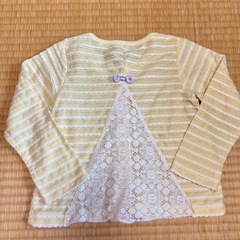 西松屋 イエロー ホワイト ストライプ カーディガン 95cmの画像