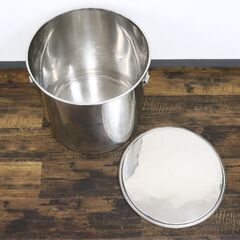 ≪ZR1126ジ限-①≫寸胴鍋 高さ約40cm ステンレス製 調理器具 業務用 大容量 炊き出し用/煮込み料理 大鍋/両手鍋 キッチン 現状品の画像