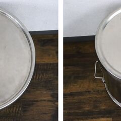 ≪ZR1126ジ限-①≫寸胴鍋 高さ約40cm ステンレス製 調理器具 業務用 大容量 炊き出し用/煮込み料理 大鍋/両手鍋 キッチン 現状品の画像