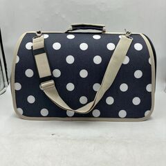 【中古美品】PetQueen ドット柄 バッグ キャリーバッグ 犬 ペット Lサイズ 適応体重～7kg 1点 鞄 外出用 簡易ハウスの画像