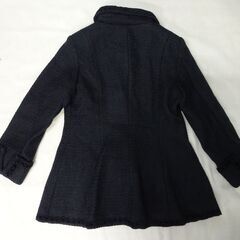 ( M-1023 )Madame Hiroko マダムヒロコ コート ブラック 黒 ボタン 15ARサイズ 中古 未使用の画像