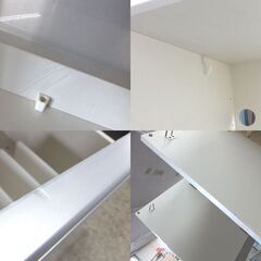 現状品 パモウナ キッチンボード 幅120cm 高さ192cm 訳あり格安 キッチン収納 ホワイト レンジボード ☆ 札幌市 北区 屯田 の画像