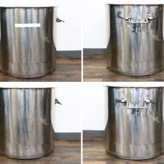 ≪ZR1127ジ限-②≫寸胴鍋 高さ約40cm ステンレス製 調理器具 業務用 大容量 炊き出し用/煮込み料理 大鍋/両手鍋 キッチン 現状品の画像