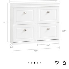 ホワイトストレージベンチ 引き出し4つとパッド入りシートクッション 廊下ベンチ 靴キャビネット 靴ベンチ の画像