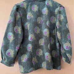 ヴィンテージ　グリーン　シャツ　ブラウスの画像