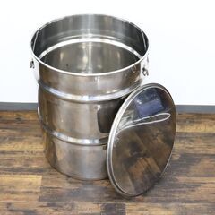 ≪ZR1129ジ限-④≫寸胴鍋 高さ約60cm ステンレス製 調理器具 業務用 大容量 炊き出し用/煮込み料理 大鍋/両手鍋 キッチン 現状品の画像