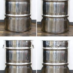 ≪ZR1129ジ限-④≫寸胴鍋 高さ約60cm ステンレス製 調理器具 業務用 大容量 炊き出し用/煮込み料理 大鍋/両手鍋 キッチン 現状品の画像