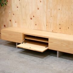 ≪yt2093ジ≫ モデルルーム展示品 東谷 form TV台 幅180cm ルボス ローボード F4-109NA オーク材/北欧/おしゃれ/モリタインテリア製? 中古家具/宮城県仙台市 71030-06の画像