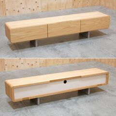 ≪yt2093ジ≫ モデルルーム展示品 東谷 form TV台 幅180cm ルボス ローボード F4-109NA オーク材/北欧/おしゃれ/モリタインテリア製? 中古家具/宮城県仙台市 71030-06の画像