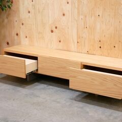 ≪yt2093ジ≫ モデルルーム展示品 東谷 form TV台 幅180cm ルボス ローボード F4-109NA オーク材/北欧/おしゃれ/モリタインテリア製? 中古家具/宮城県仙台市 71030-06の画像