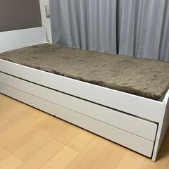 【IKEA】シングルベッドフレーム_アンダーベッド＆収納付き（11/17まで）の画像