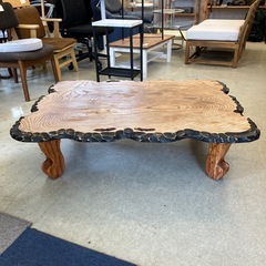 M2511-059 ヴィンテージ風 ローテーブル 渋い座卓 黒枠 キズ汚れ有りの画像