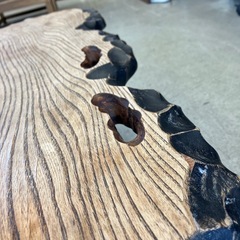 M2511-059 ヴィンテージ風 ローテーブル 渋い座卓 黒枠 キズ汚れ有りの画像