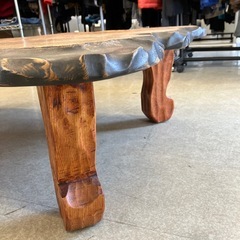 M2511-059 ヴィンテージ風 ローテーブル 渋い座卓 黒枠 キズ汚れ有りの画像