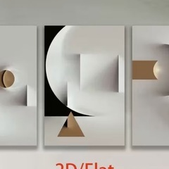 2D フラット 3 枚、装飾画の画像