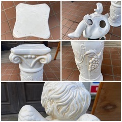 天使　エンジェル　置物　陶器　高さ約70cm 　ガーデニング　オブジェ　インテリア　中古品の画像