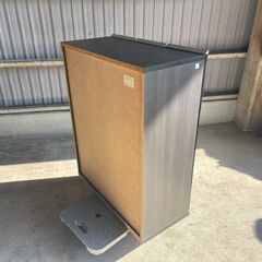 再　K35 下駄箱 シューズ ボックス BOX 3枚開き 靴箱 木製 玄関 収納 ラック フラット扉 化粧板仕上 チャコールグレー系 の画像