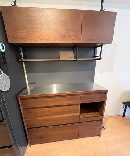 ウニコ unico 食器棚 キッチンラックDIX(ディクス)　キッチンボード W1200