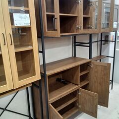 リユースのサカイ栃木店★ジモティ割あり★  食器棚 ブラウン W94×D43×H183 クリーニング済み TC11436の画像