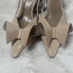 【11/10まで掲載！】zara ザラ リボン バレエコア ベージュ パンプス 37 23.5 24の画像