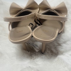 【11/10まで掲載！】zara ザラ リボン バレエコア ベージュ パンプス 37 23.5 24の画像