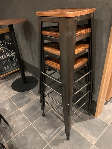 Lewis 公式 ルイス ヴィンテージウッドバーチェア ハイスツール 4脚セット
