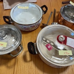 鍋、蒸し器、蓋つきボウルの画像