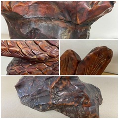 鷹　置物　木製　木彫り　彫刻　中古品　インテリア　オブジェ　の画像