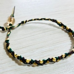 3色編みミサンガ2本組・取り外し可・女性や子供向けの画像