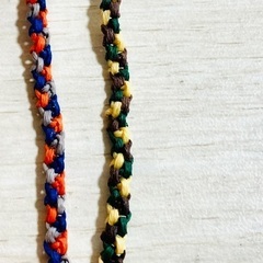 3色編みミサンガ2本組・取り外し可・女性や子供向けの画像