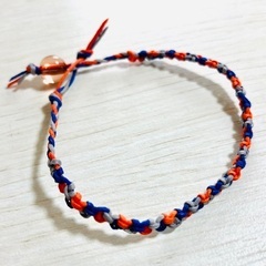 3色編みミサンガ2本組・取り外し可・女性や子供向けの画像