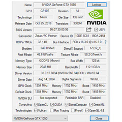 GTX 1050 Zotac 動作確認 済の画像