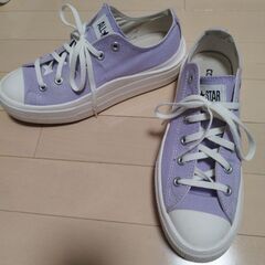 コンバース　厚底スニーカー25.0ラベンダー色の画像