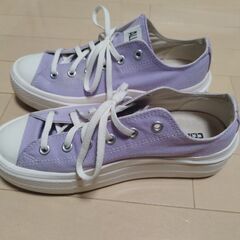 コンバース　厚底スニーカー25.0ラベンダー色の画像